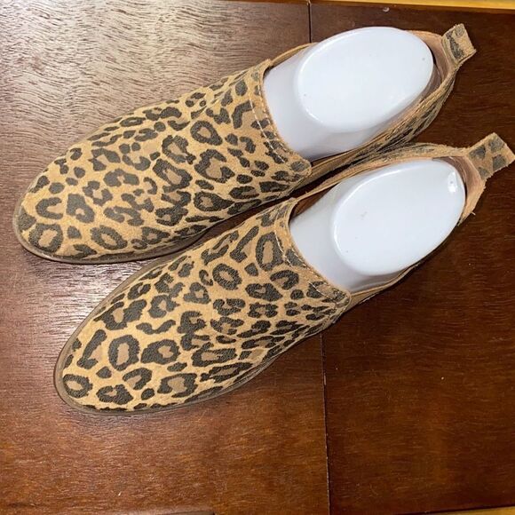 LUCKY BRAND Fallo Womens Suede Slip On Ankle Boots In Cheetah size 8 - Picture 3 of 15